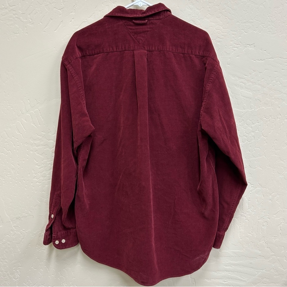 Tommy Hilfiger Burgundy Corduroy Long Sleeve Shirt     Great Condition Sz Large - Picture 2 of 5